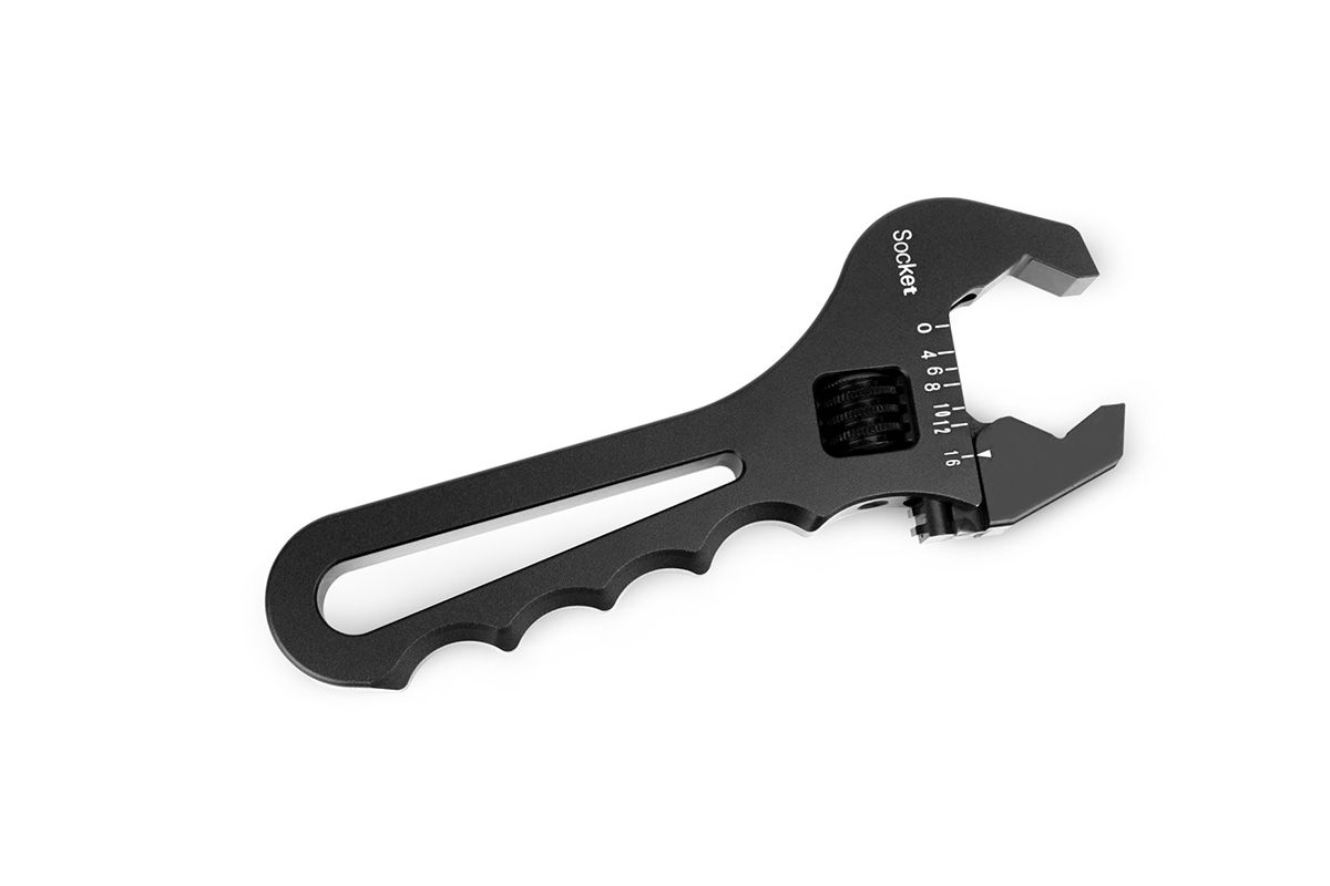 Anodized Aluminum Adjustable AN Wrench, -3AN to -16AN