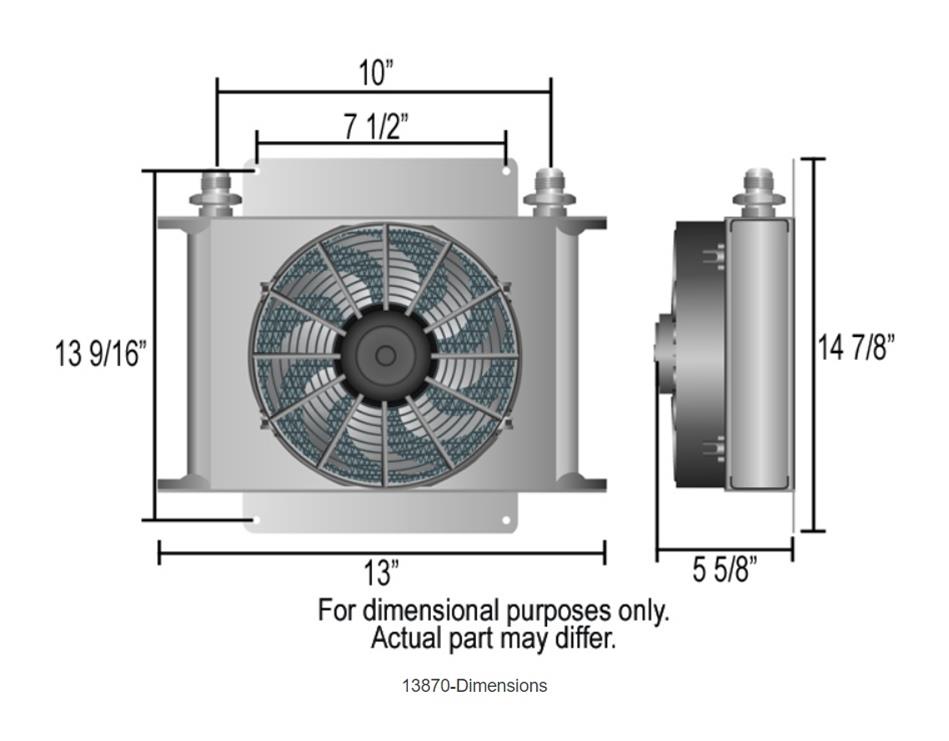 Derale Hyper-Cool Extreme Remote Fluid Coolers with Fan 13870