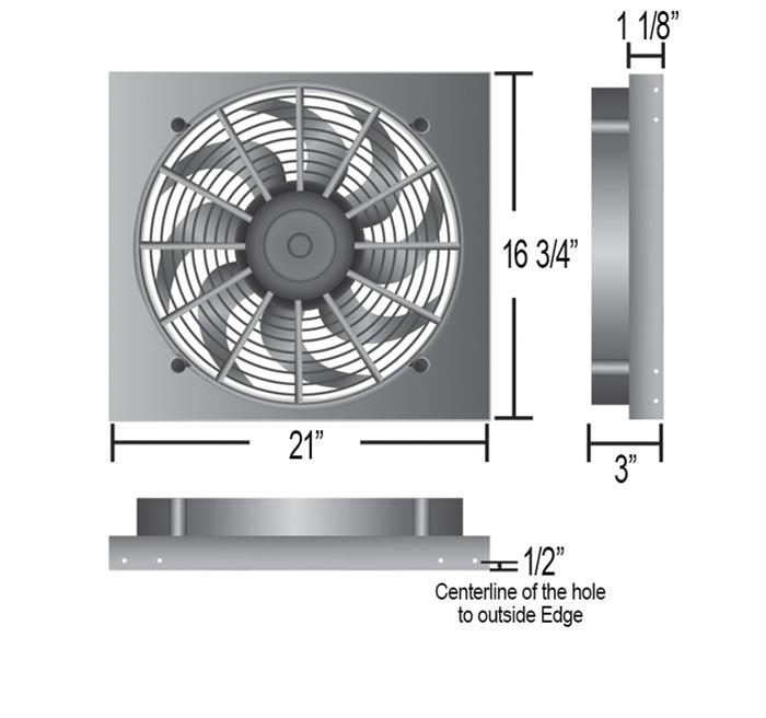 Derale High-Output Single RAD Fan and Shroud Kits 16823