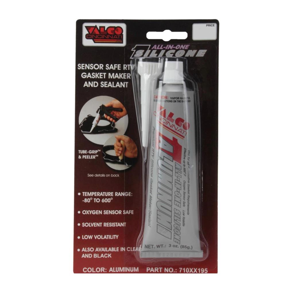 Valco All-In-One RTV Silicone Sealant 3 oz. Black, Aluminum, or Clear
