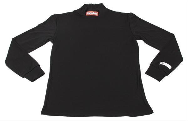 RaceQuip SFI 3.3 Fire Retardant Underwear Shirts, SFI 3.3, Long Sleeve, Nomex, Black, Men's X-Large
