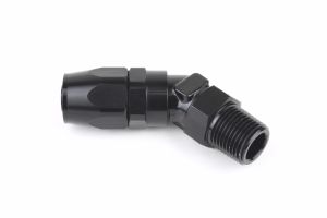 45-Degree Swivel AN Hose End to Male NPT Fitting