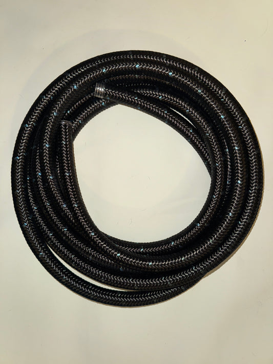 Russell -10AN Black Nylon Hose With Blue Tracer