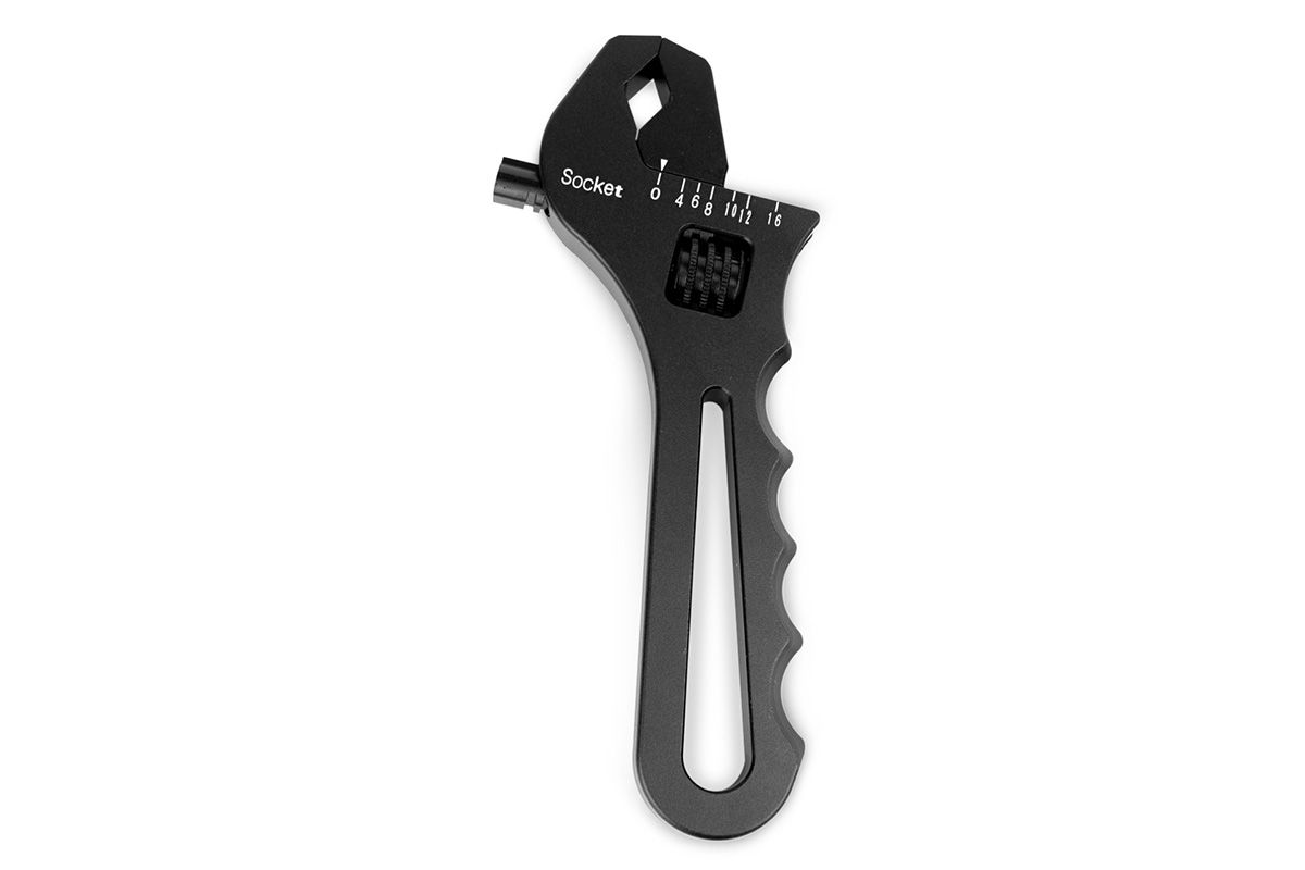 Anodized Aluminum Adjustable AN Wrench, -3AN to -16AN
