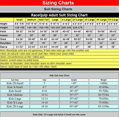 RaceQuip SFI-1 Pro-1 Single Layer Kids Suits