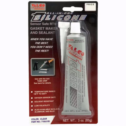 Valco All-In-One RTV Silicone Sealant 3 oz. Black, Aluminum, or Clear