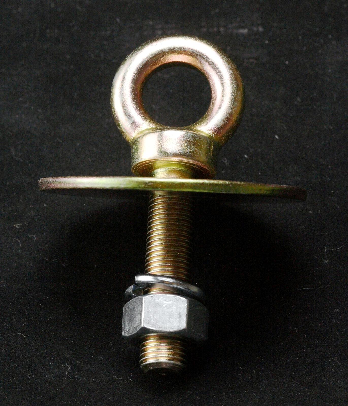 RaceQuip Eye Bolt, Seat Belt Harness, Steel, Gold Iridite